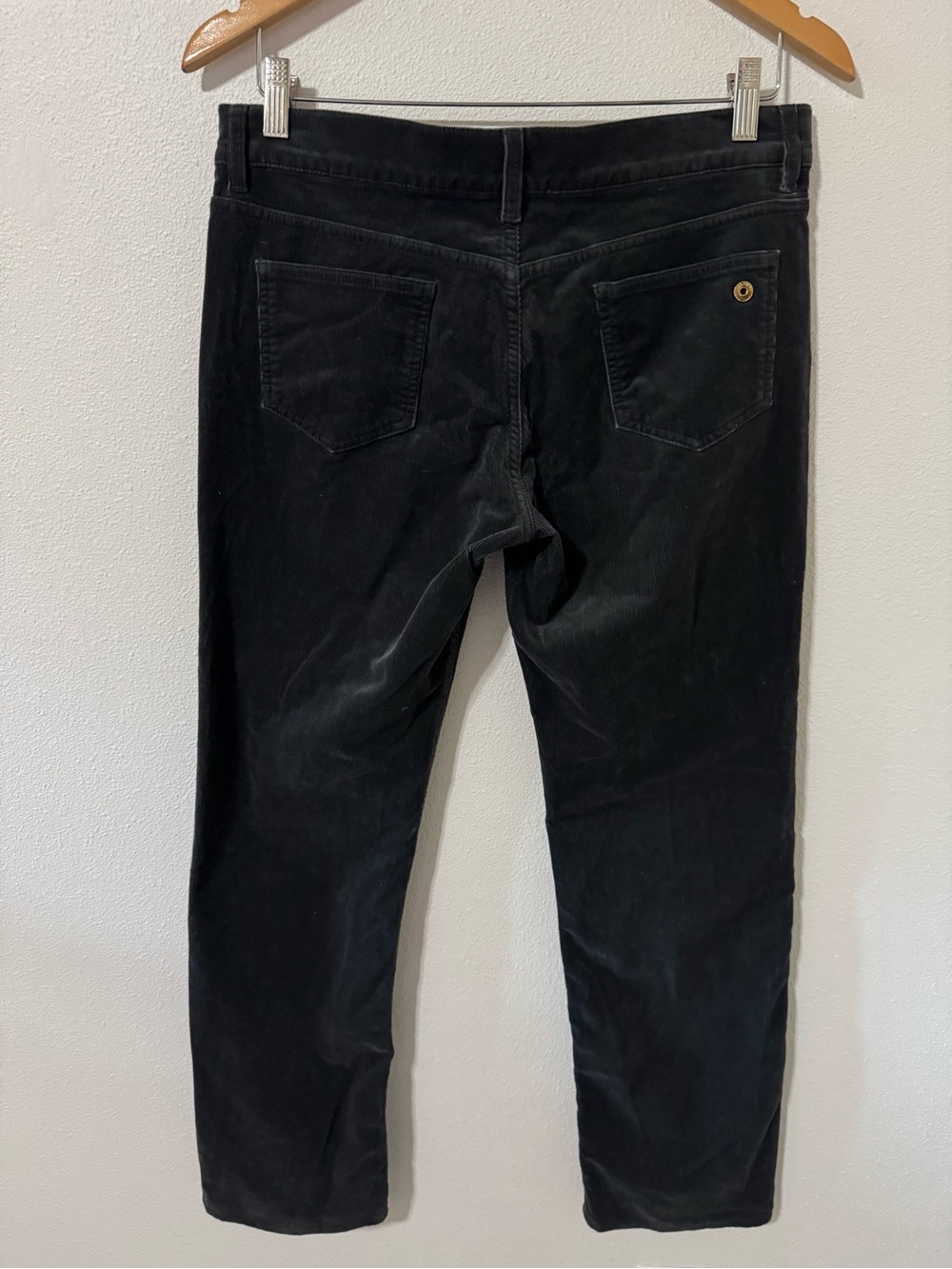 Loro Piana Straight Leg Stretch Corduroy Trousers Gray Fine-Wale Mid Rise-44/8